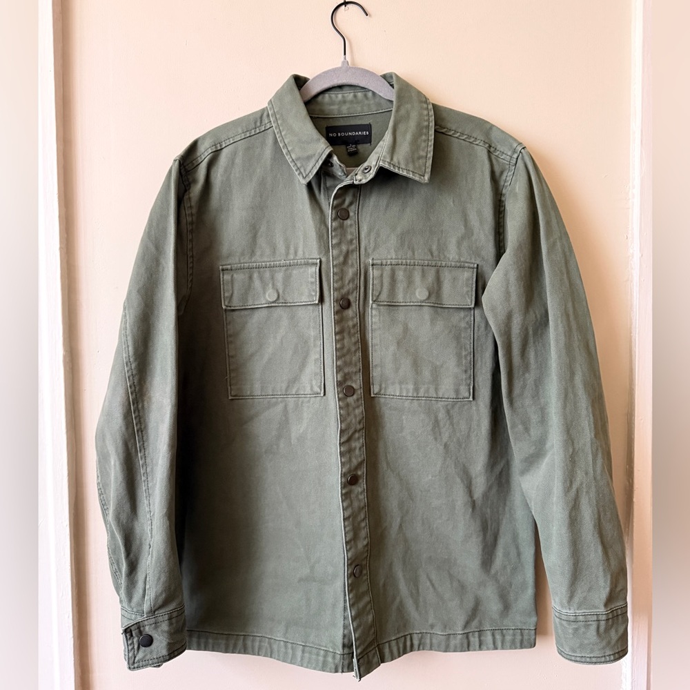 No Boundaries Olive Green Men's Shirt Jacket